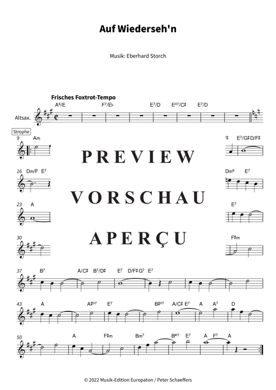 Product gallery: Page 4 of 4 Auf Wiederseh´n (Soloinstrument in Es + Akkorde) , Carol, René, Lead Sheet