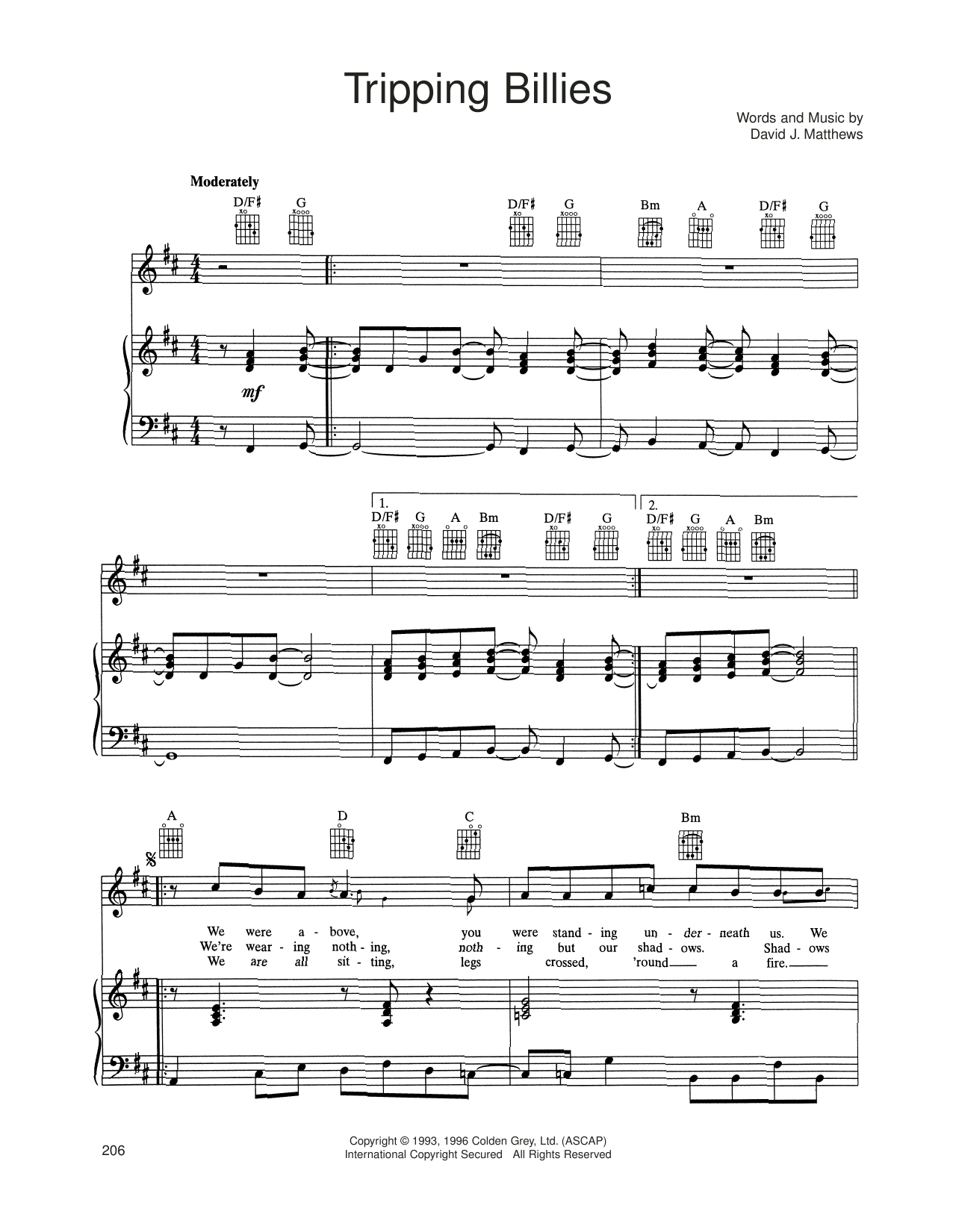 Produktgalerie: Seite 1 von 1 Tripping Billies, Dave Matthews Band, Gesang, Gitarre, Klavier