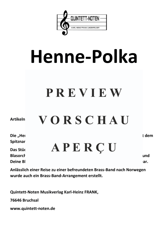 Product gallery: Page 2 of 11 Henne-Polka, , Large Wind Orchestra