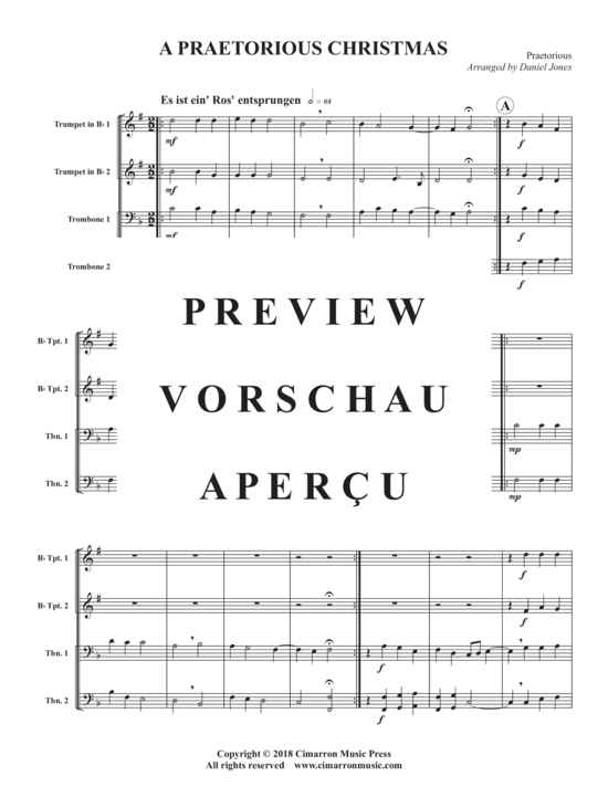 Produktgalerie: Seite 3 von 10 A Praetorius Christmas , , (Blechbläser Quartett)