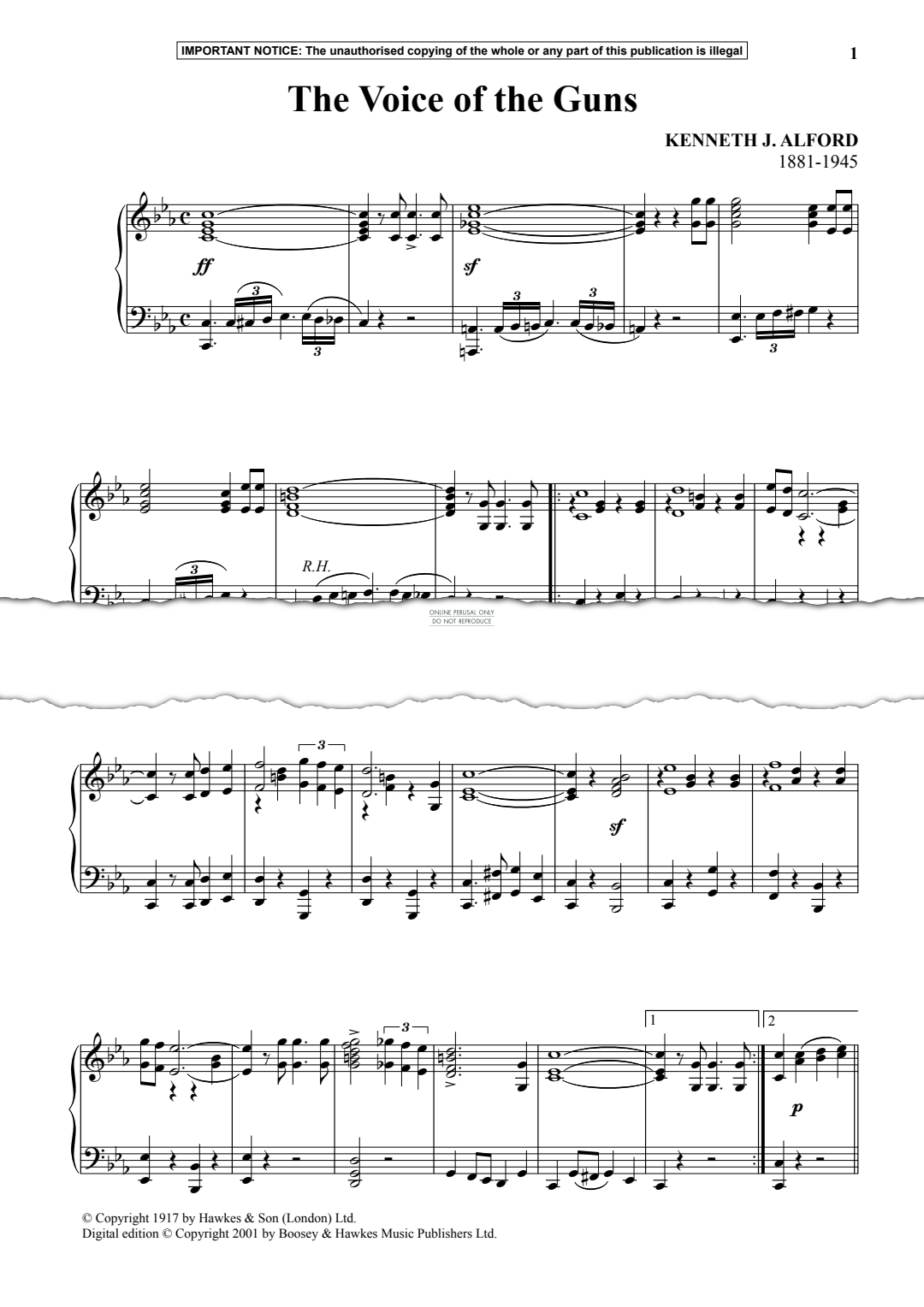 gallery: The Voice of the Guns, Kenneth J. Alford, Klavier