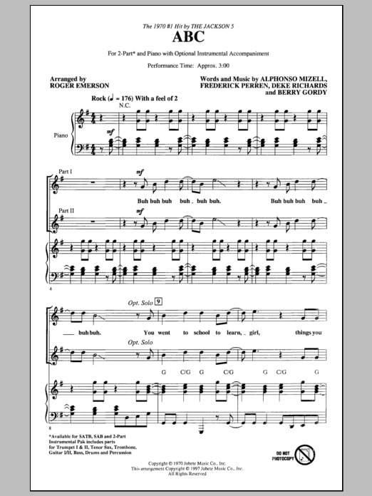 Produktgalerie: Seite 1 von 1 ABC (arr. Roger Emerson), The Jackson 5, Chor
