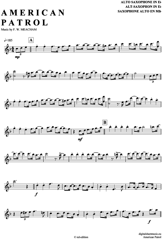 Product gallery: Page 1 of 5 American Patrol , Miller, Glenn, Alto Saxophone