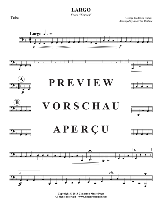 Produktgalerie: Seite 9 von 11 Largo aus Xerxeso , , (Blechbläser-Quintett + Orgel)