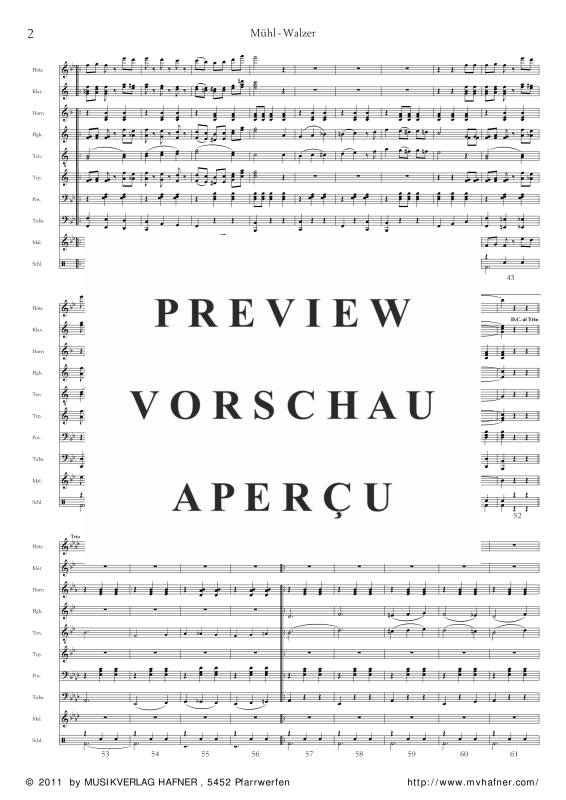Product gallery: Page 7 of 11 Mühl-Walzer, , (large wind orchestra)