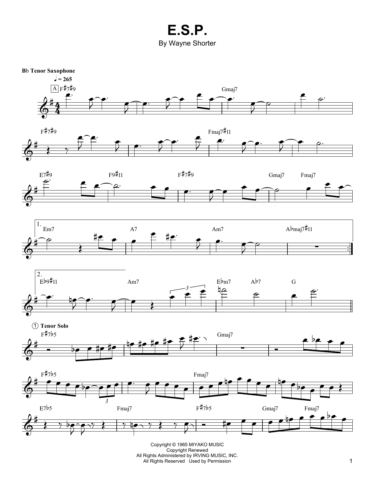 Product gallery: Page 1 of 1 E.S.P., Wayne Shorter