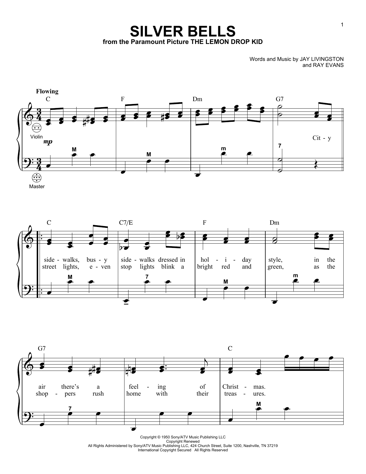 Product gallery: Page 1 of 1 Silver Bells (arr. Gary Meisner), Jay Livingston