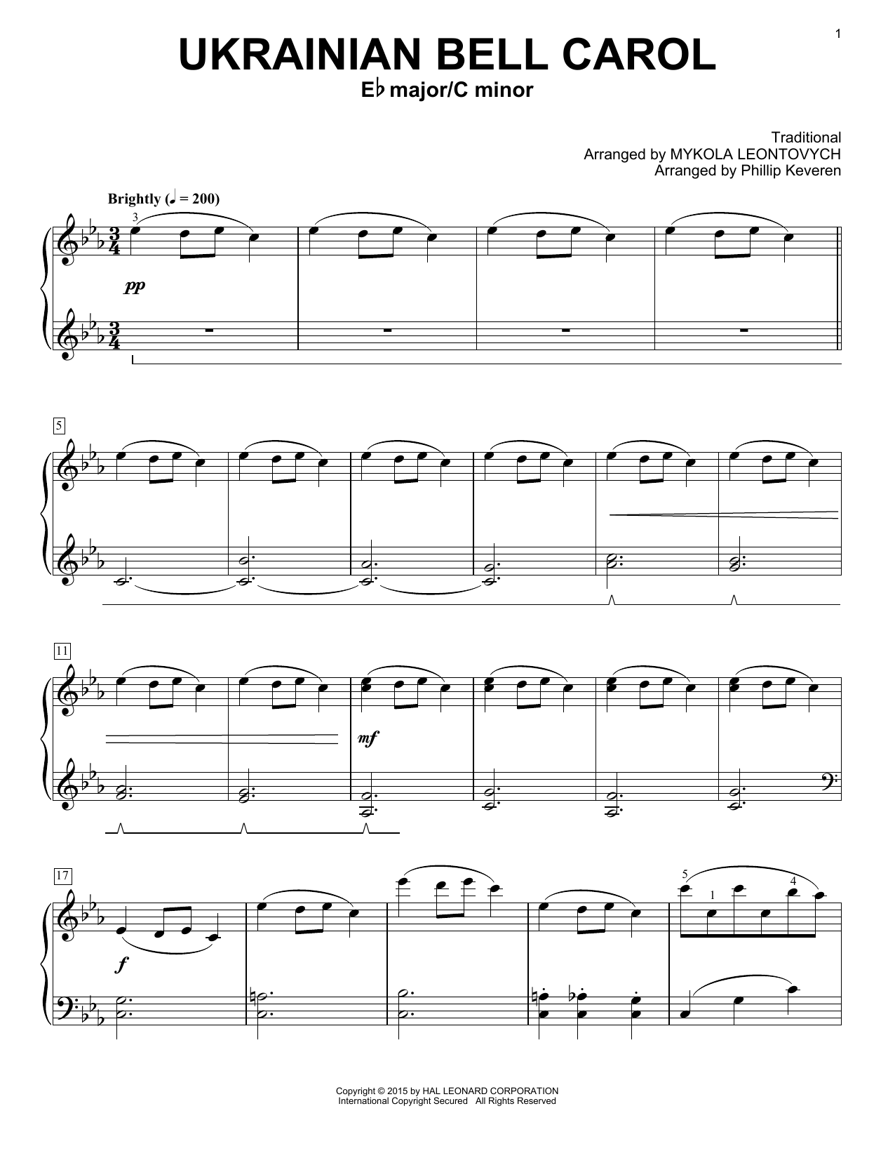 Product picture to: Ukrainian Bell Carol (arr. Phillip Keveren)