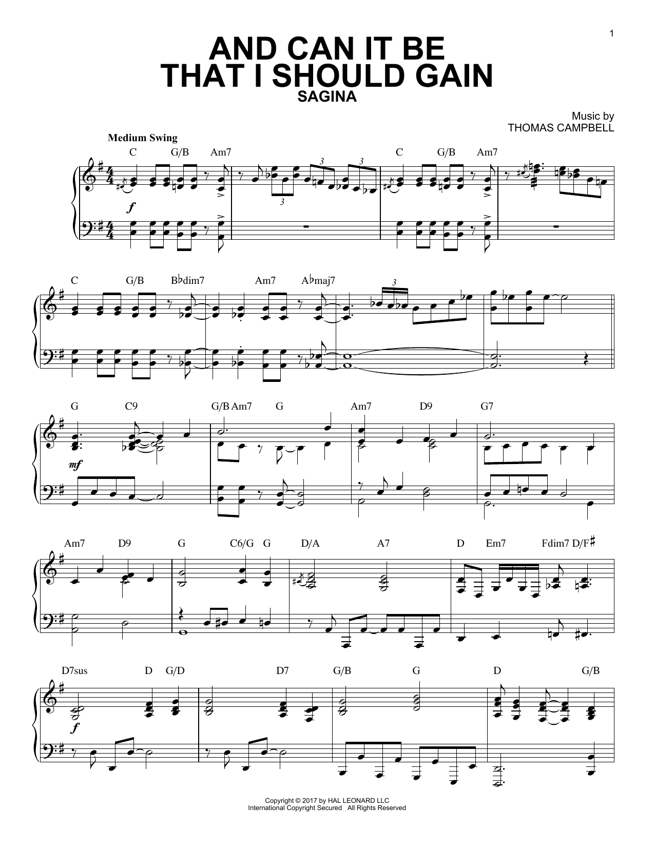 Product picture to: And Can It Be That I Should Gain [Jazz version]