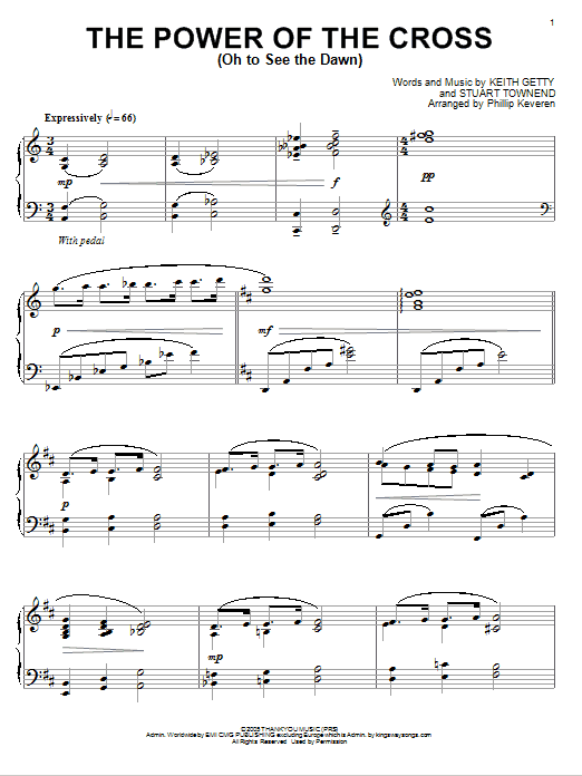 Product picture to: The Power Of The Cross (Oh To See The Dawn) [Jazz version] (arr. Phillip Keveren)