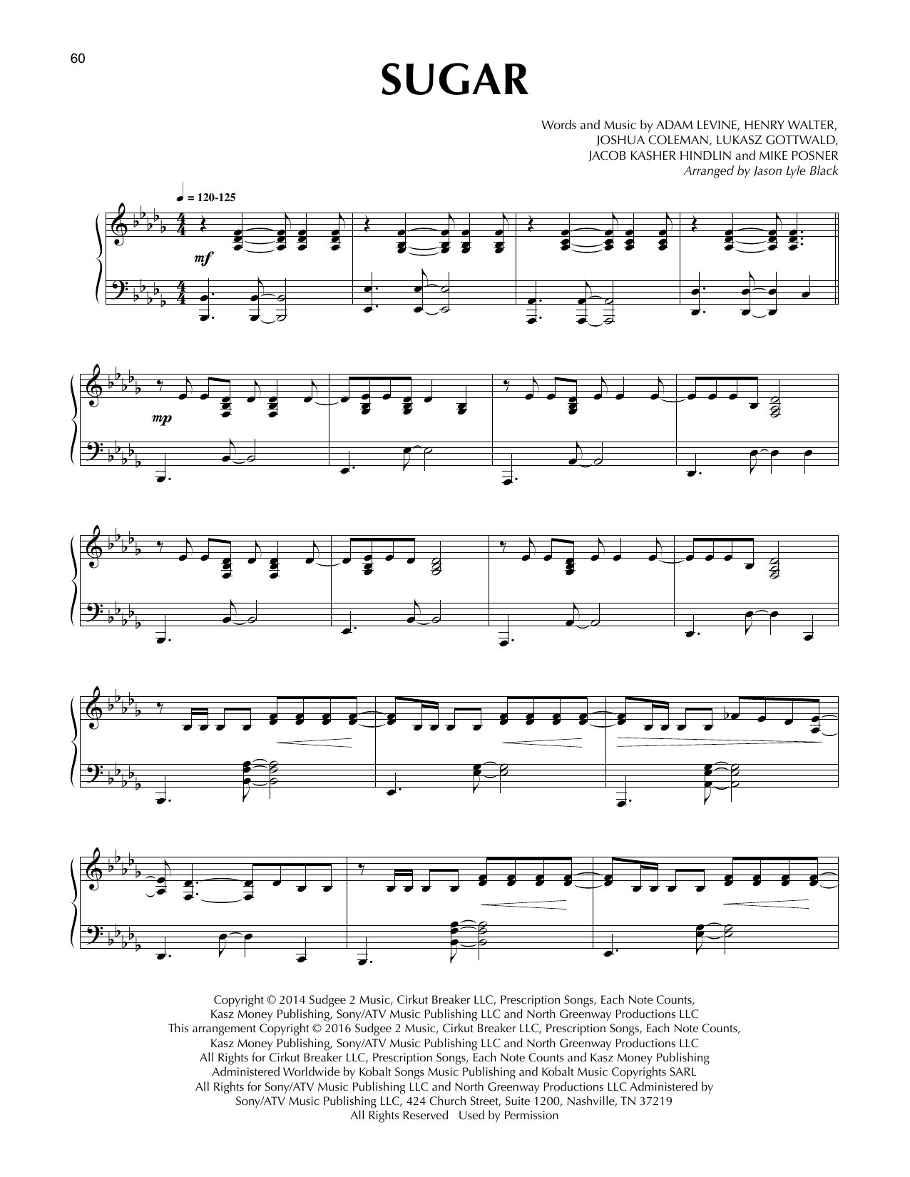 Product gallery: Page 1 of 1 Sugar (arr. Jason Lyle Black), Maroon 5