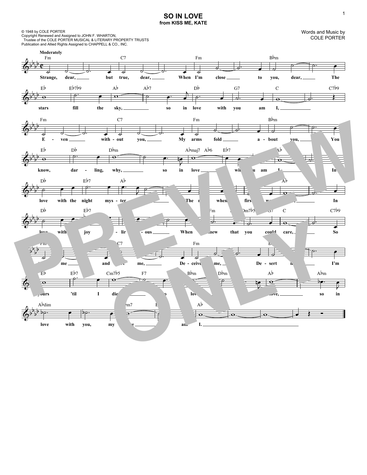 Product picture to: So In Love (from Kiss Me, Kate)