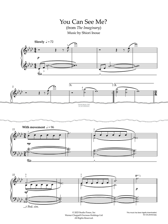 Produktgalerie: Seite 1 von 1 You Can See Me? (From "The Imaginary"), Shiori Inoue, Klavier
