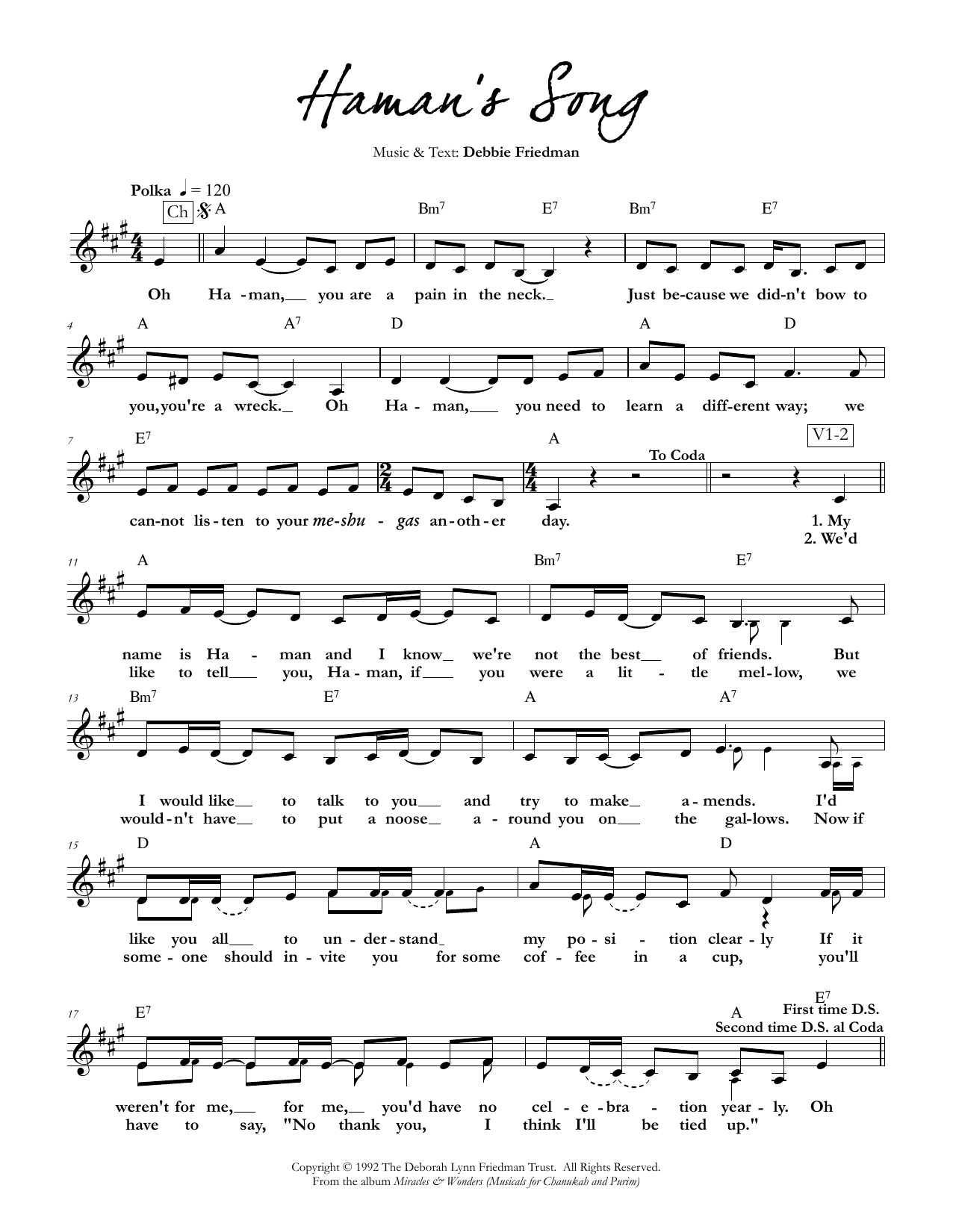 Product gallery: Page 1 of 1 Haman's Song, Debbie Friedman