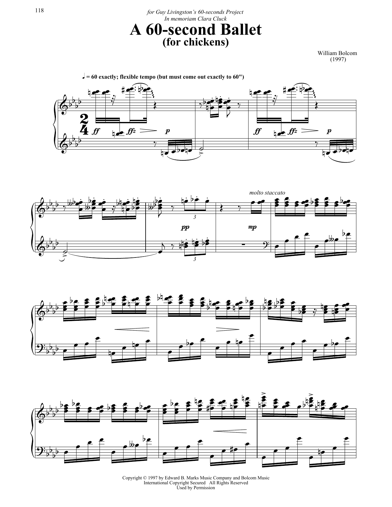 Product gallery: Page 1 of 1 A 60-Second Ballet (For Chickens), William Bolcom