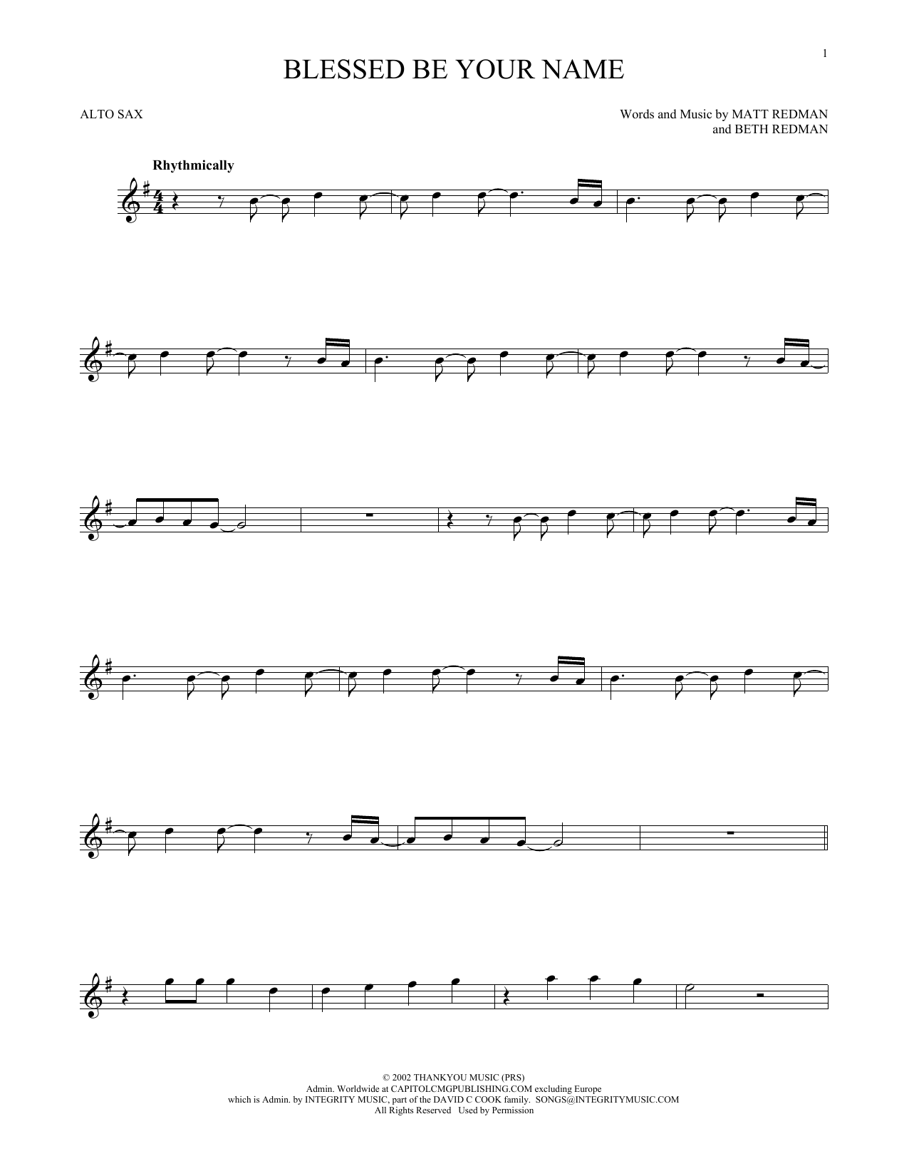 Product gallery: Page 1 of 1 Blessed Be Your Name, Matt Redman