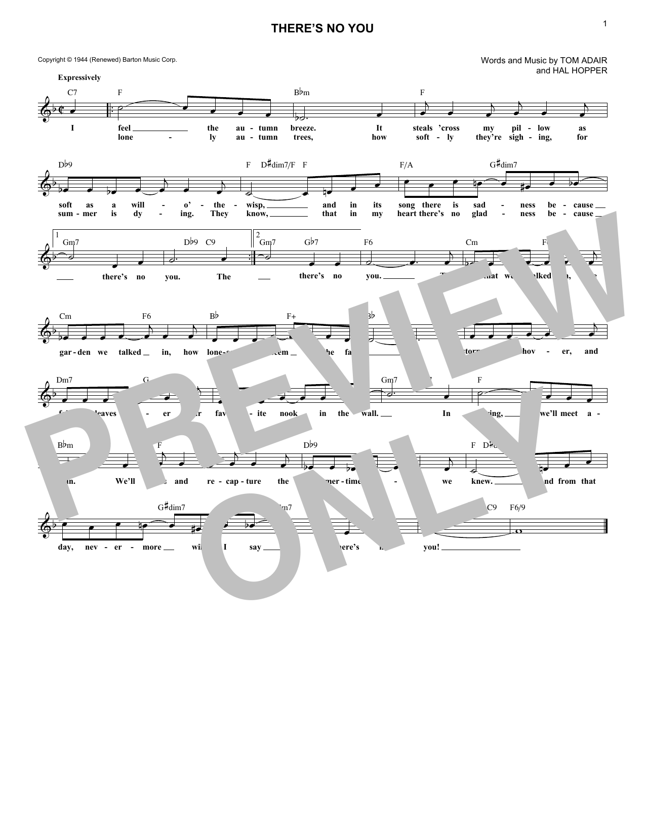 Product gallery: Page 1 of 1 There's No You, Tom Adair