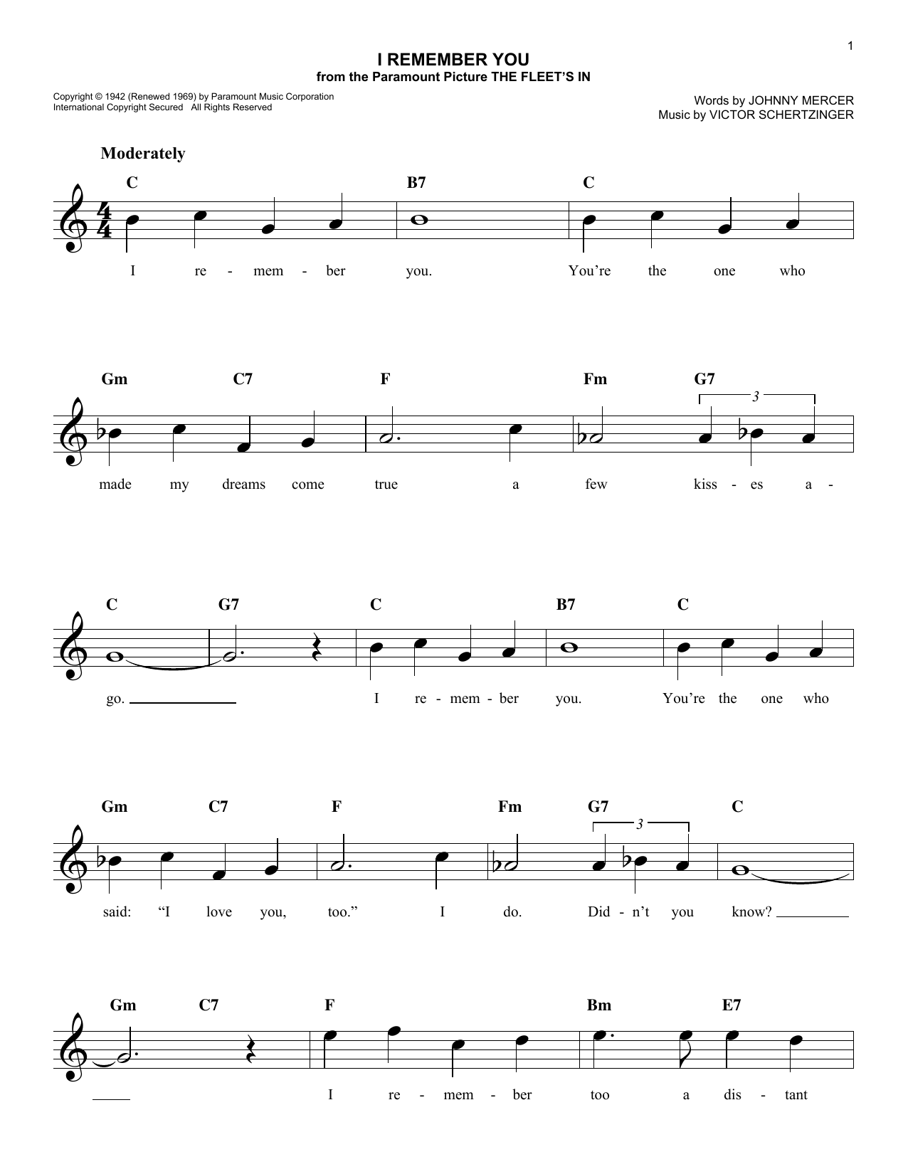 Produktbild zu: I Remember You - Johnny Mercer