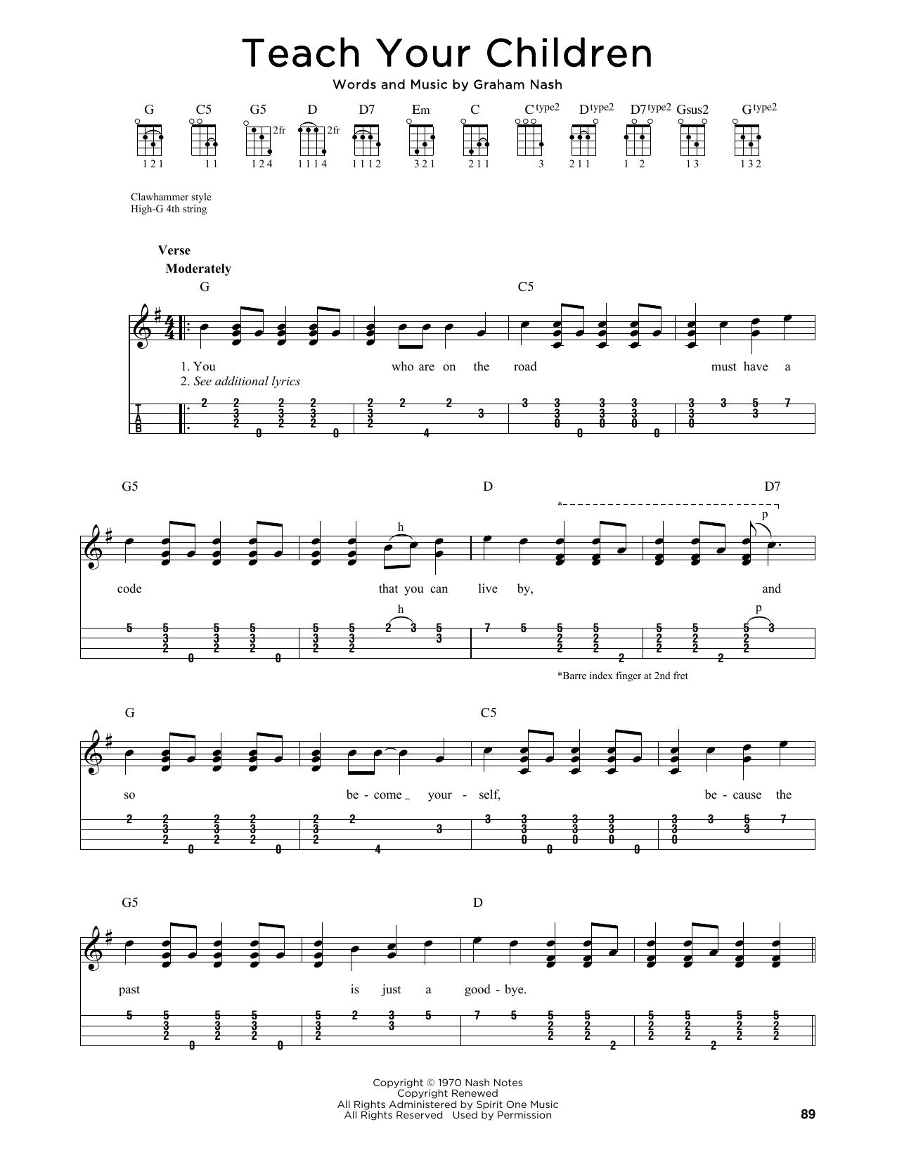 Product gallery: Page 1 of 1 Teach Your Children (arr. Jim Schustedt), Crosby, Stills, Nash & Young