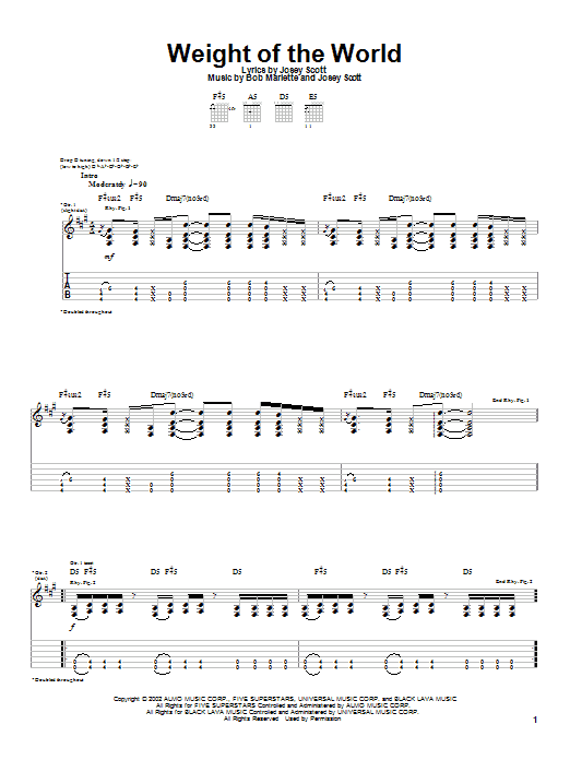 Produktgalerie: Seite 1 von 1 Weight Of The World, Saliva, Gitarre