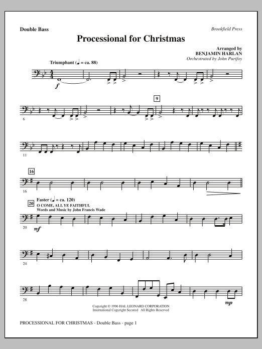 Produktbild zu: Processional For Christmas - Double Bass