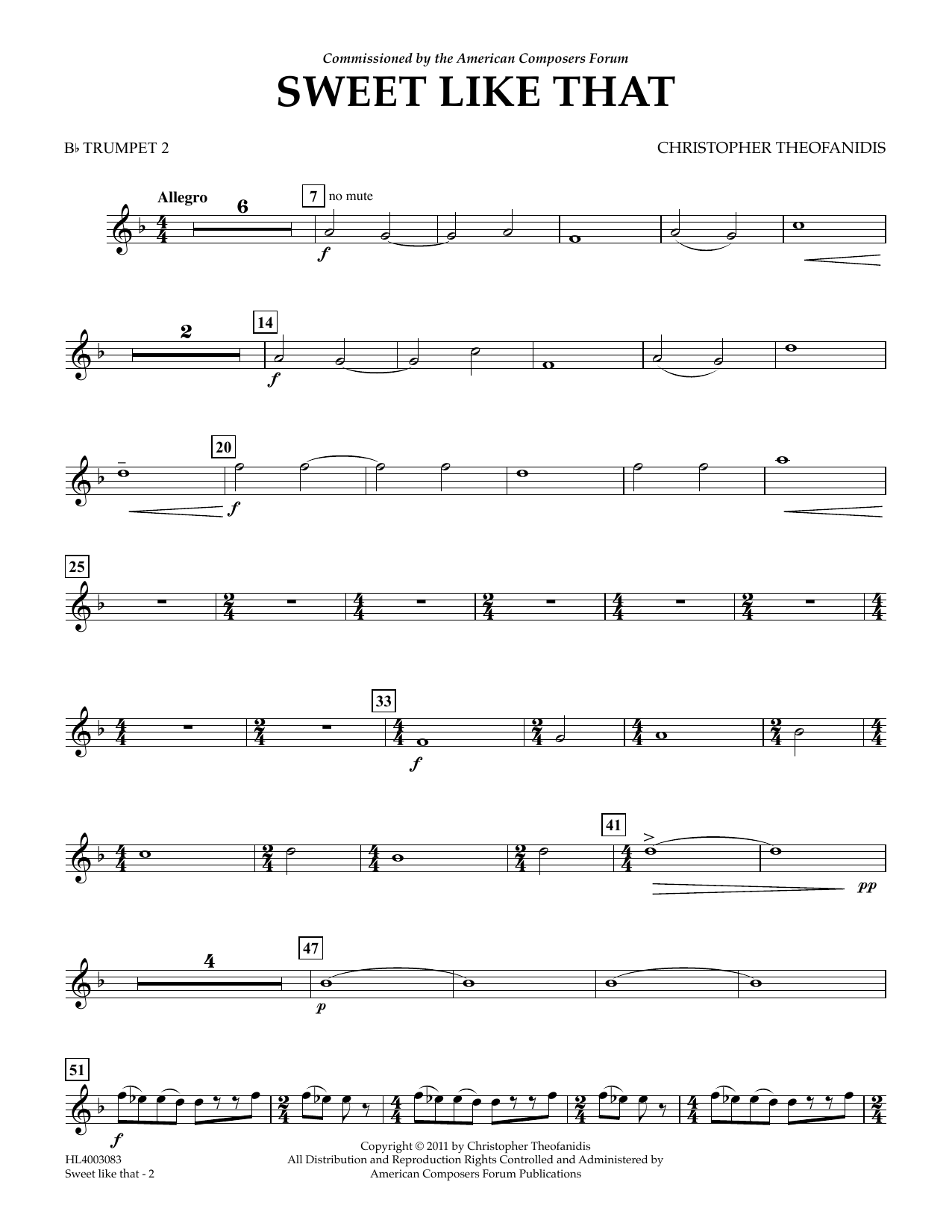 Produktgalerie: Seite 1 von 1 Sweet like that - Bb Trumpet 2, Christopher Theofanidis, Ensemble