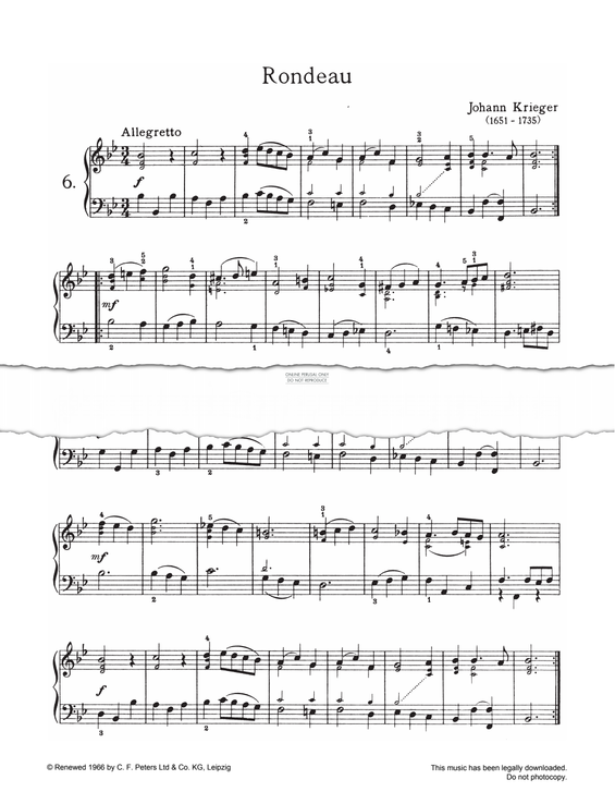 Produktgalerie: Seite 1 von 1 Rondeau, Johann Krieger, Klavier