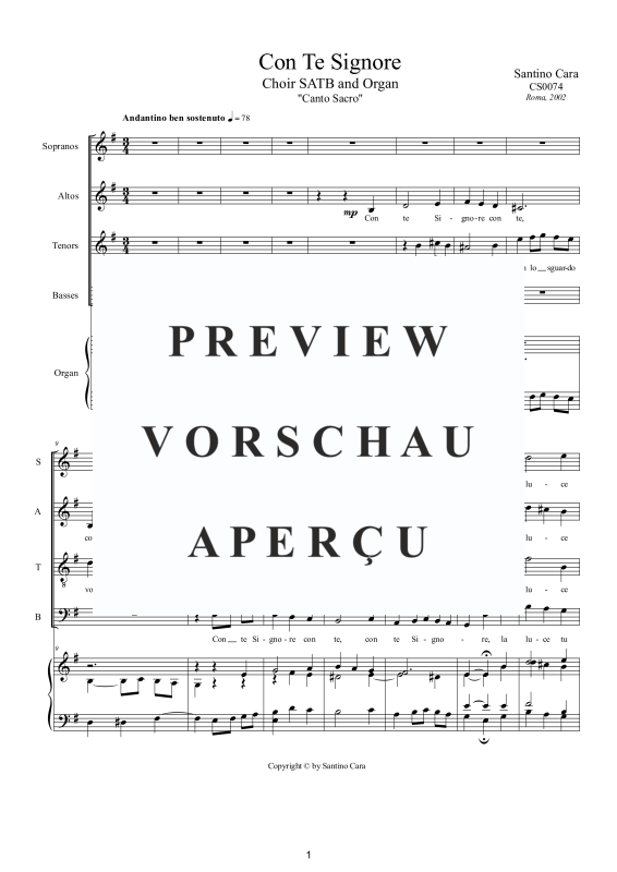 Produktgalerie: Seite 2 von 10 Con Te Signore, , Gemischter Chor und Orgel