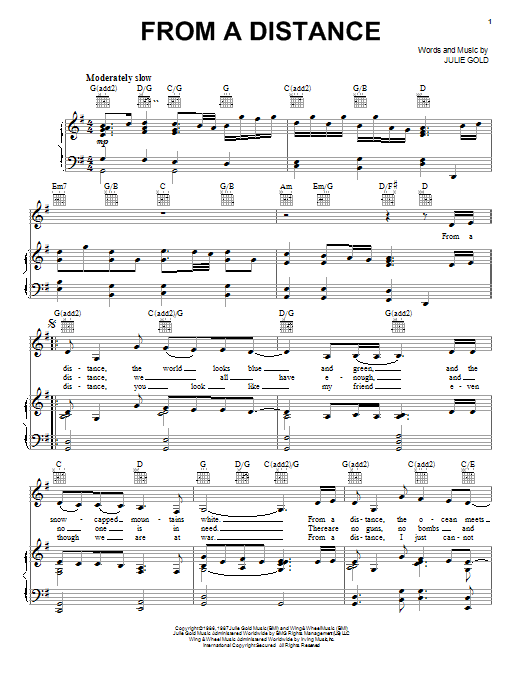 Produktgalerie: Seite 1 von 1 From A Distance, Bette Midler, Gesang, Gitarre, Klavier