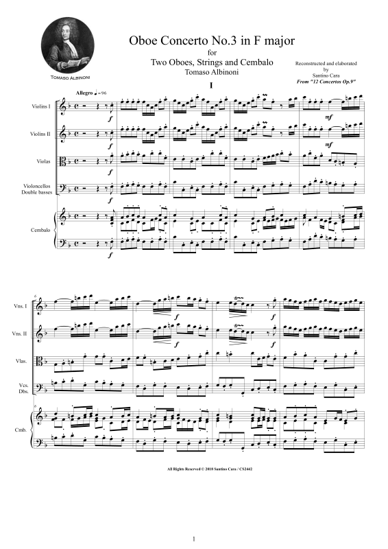 Produktbild zu: Concerto No.3 in F-Dur Op.9Tomaso Albinoni