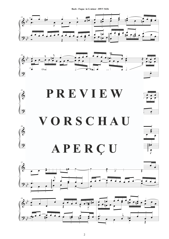 Produktgalerie: Seite 3 von 10 Fuge in G-Moll BWV 542b - Piano Version, , Klavier Solo