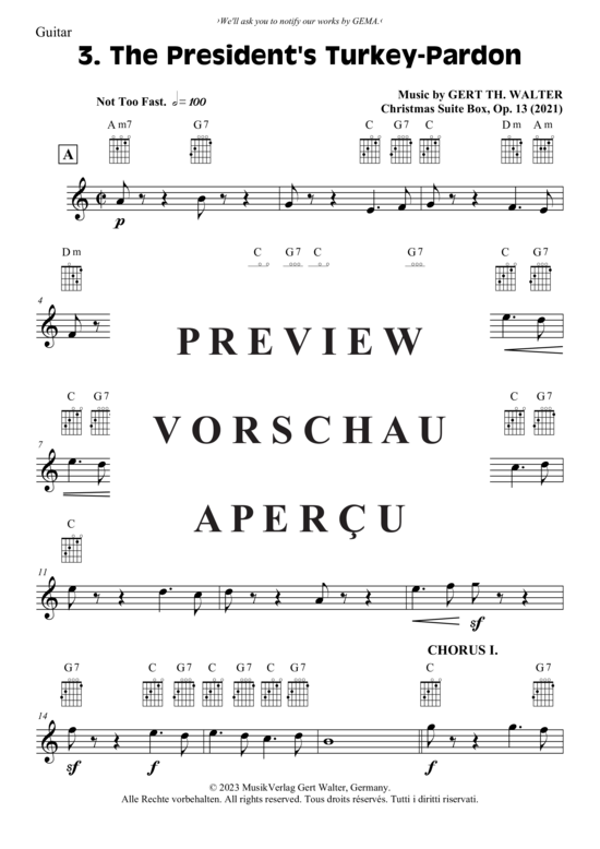 Produktgalerie: Seite 15 von 21 The President´s Turkey-Pardon , , (Combo Band + Trompete in B, Alt Saxophon)