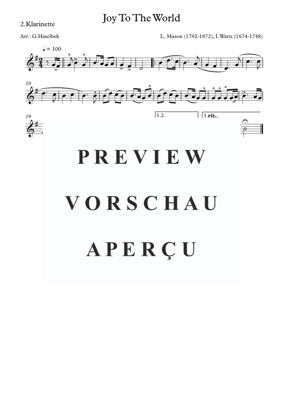 Produktgalerie: Seite 4 von 6 Joy To The World, , Klarinettenquartett