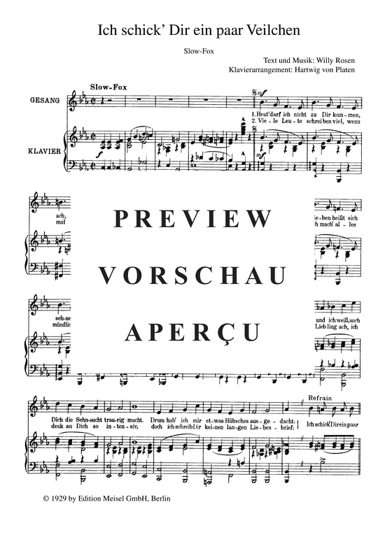 Produktgalerie: Seite 4 von 4 Ich schick Dir ein paar Veilchen, 	, Klavier und Gesang