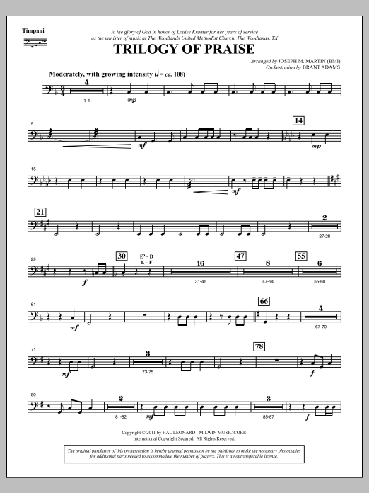 Produktbild zu: Trilogy Of Praise - Timpani