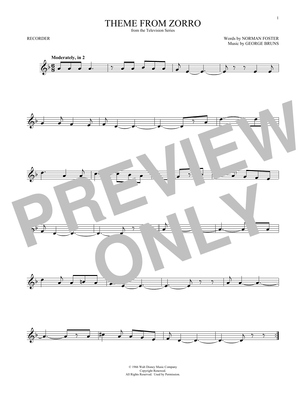Product gallery: Page 1 of 1 Theme From Zorro, George Bruns