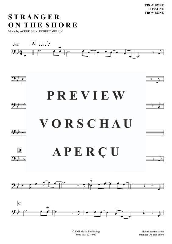 Product gallery: Page 2 of 3 Stranger On The Shore , Bilk, Acker, (Posaune / Bariton)