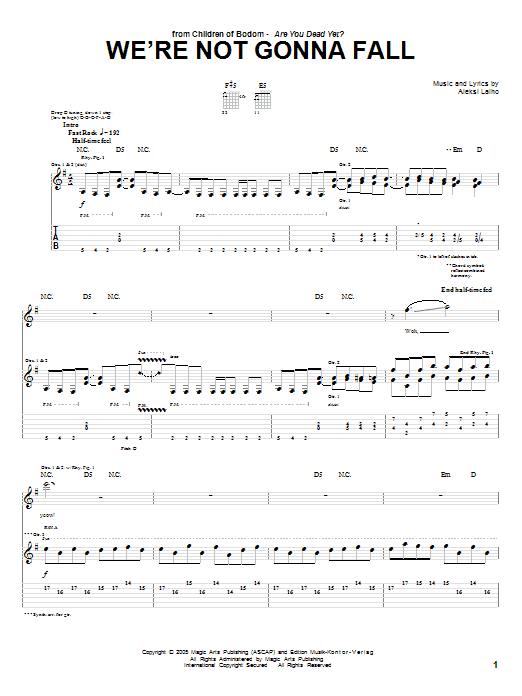 Produktgalerie: Seite 1 von 1 We're Not Gonna Fall, Children Of Bodom, Gitarre