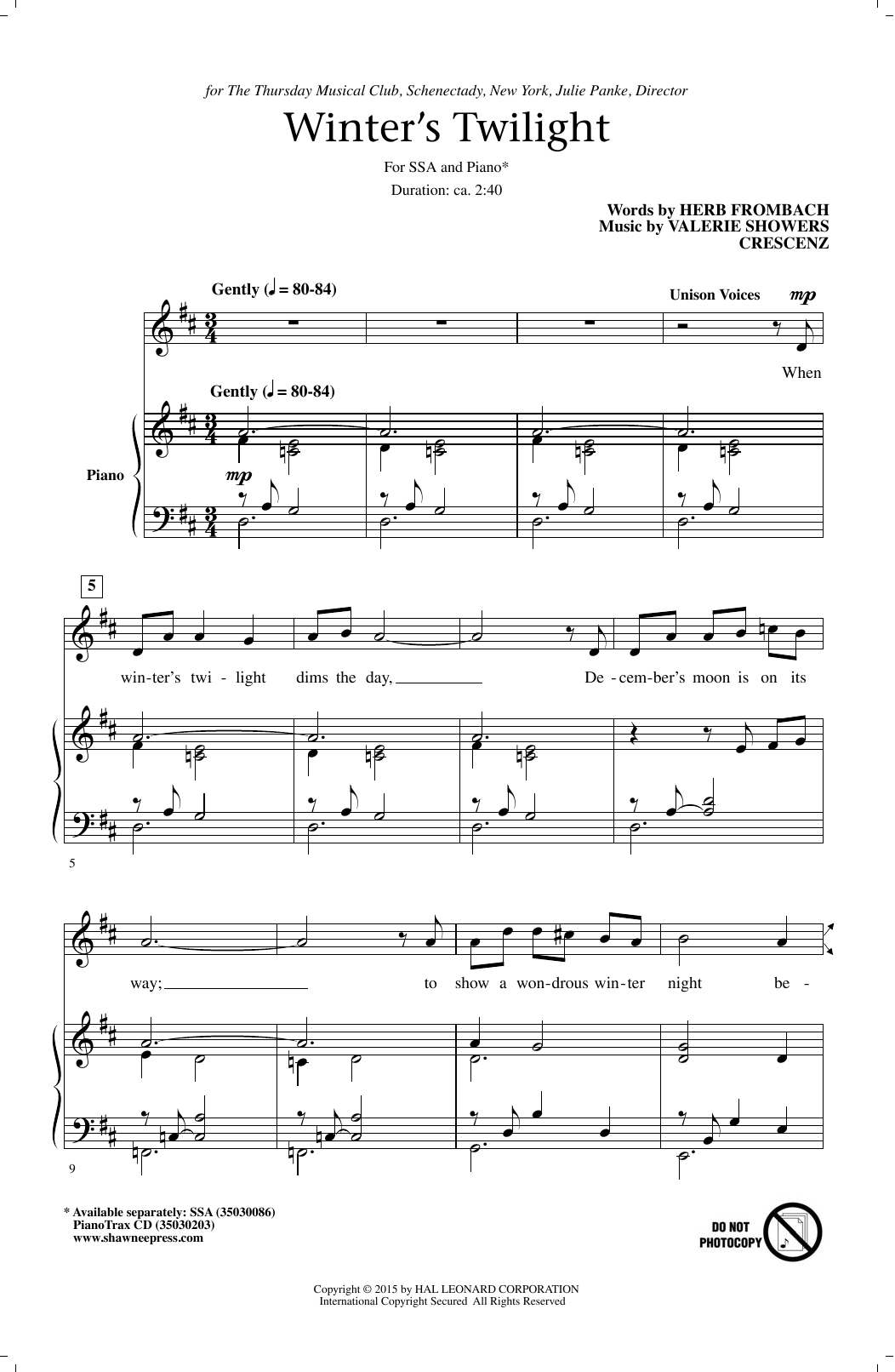 Produktgalerie: Seite 1 von 1 Winter's Twilight, Herb Frombach, Chor