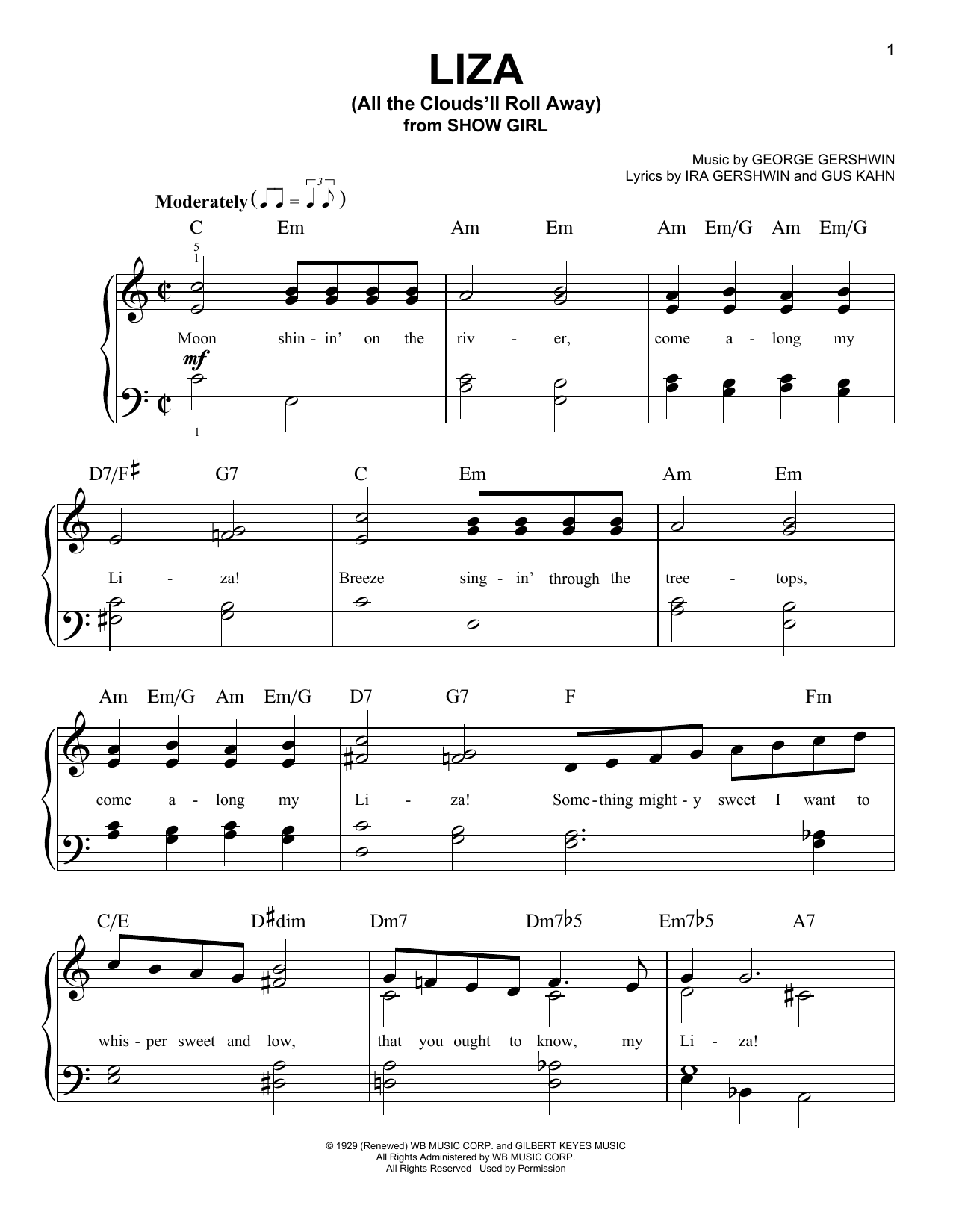 Produktgalerie: Seite 1 von 1 Liza (All The Clouds'll Roll Away), George Gershwin, Klavier