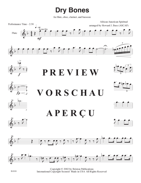 Produktgalerie: Seite 8 von 15 Dry Bones , , (Flöte, Klarinette, Oboe und Fagott)