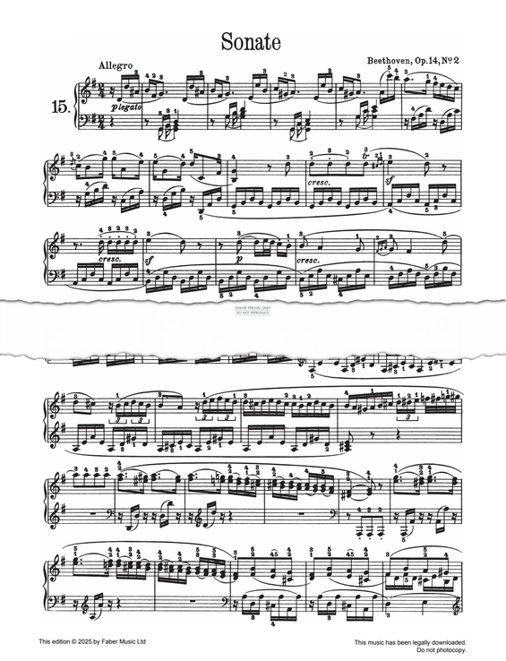 Produktgalerie: Seite 1 von 1 Sonata in G major Op. 14 No. 2, Ludwig van Beethoven, Klavier
