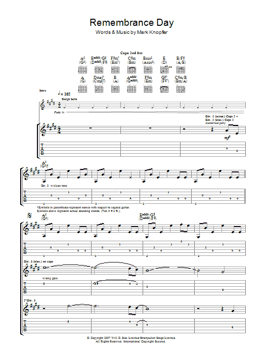 Produktgalerie: Seite 1 von 1 Remembrance Day, Mark Knopfler, Gitarre