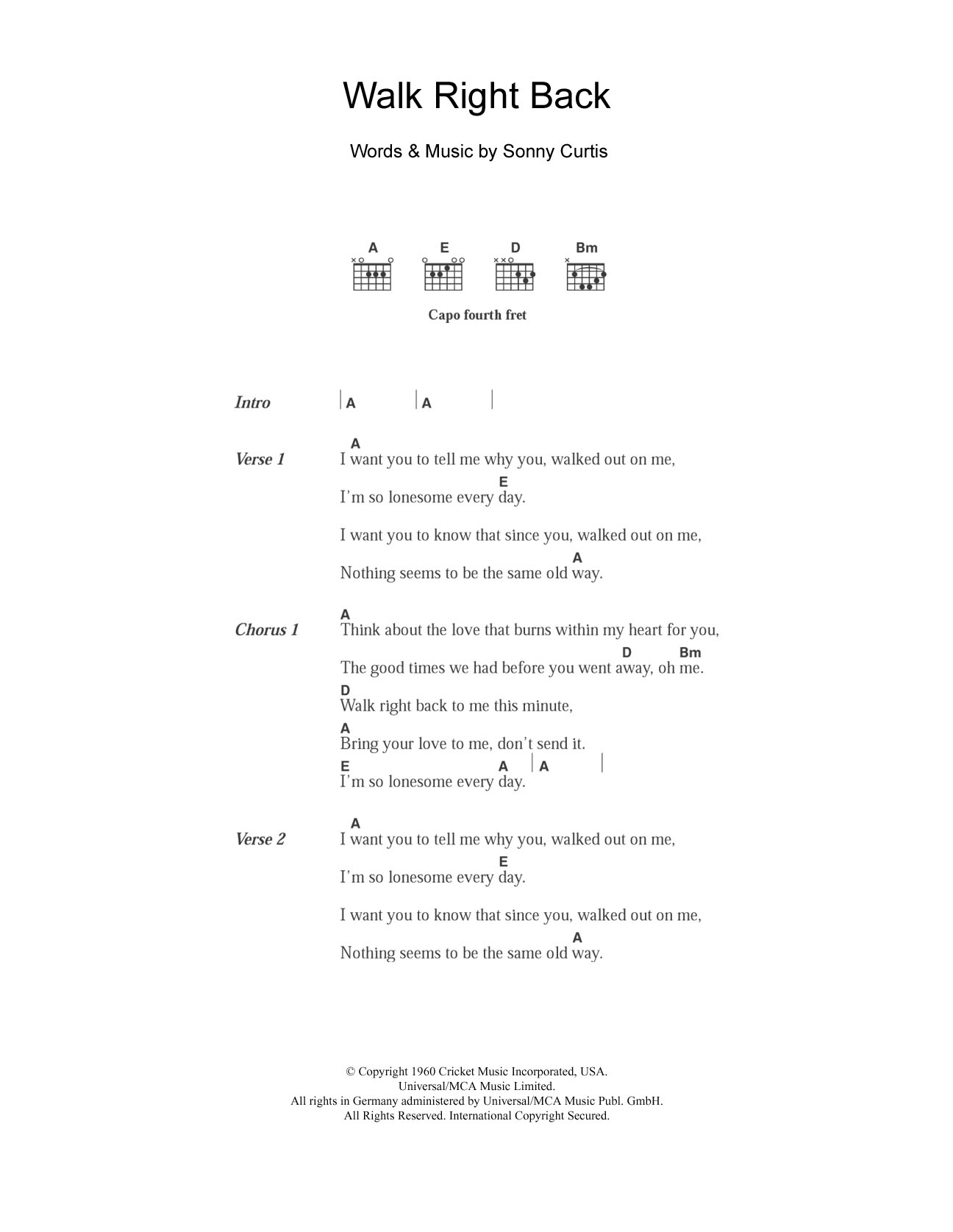 Produktbild zu: Walk Right Back