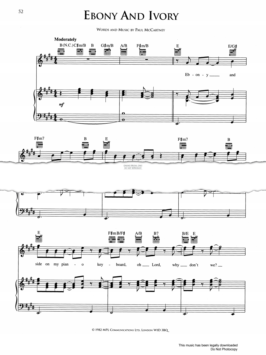 Produktgalerie: Seite 1 von 1 Ebony And Ivory, Paul McCartney, Gesang, Gitarre, Klavier