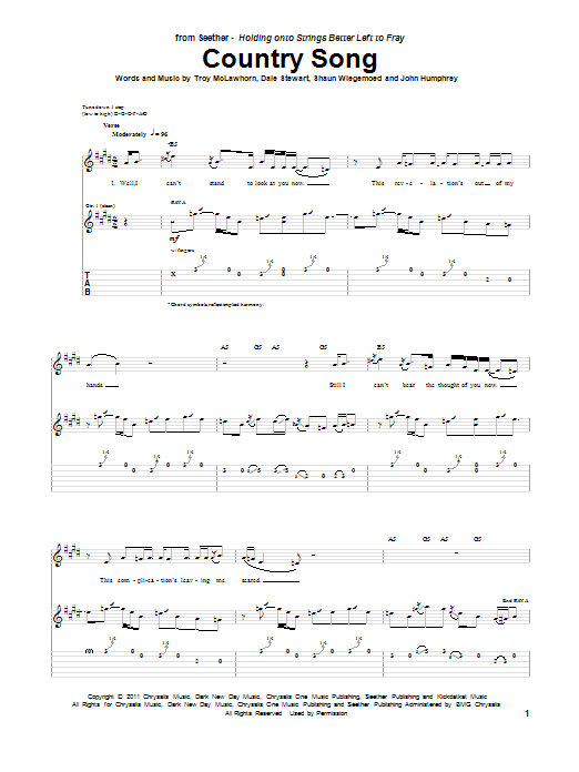 Product gallery: Page 1 of 1 Country Song, Seether