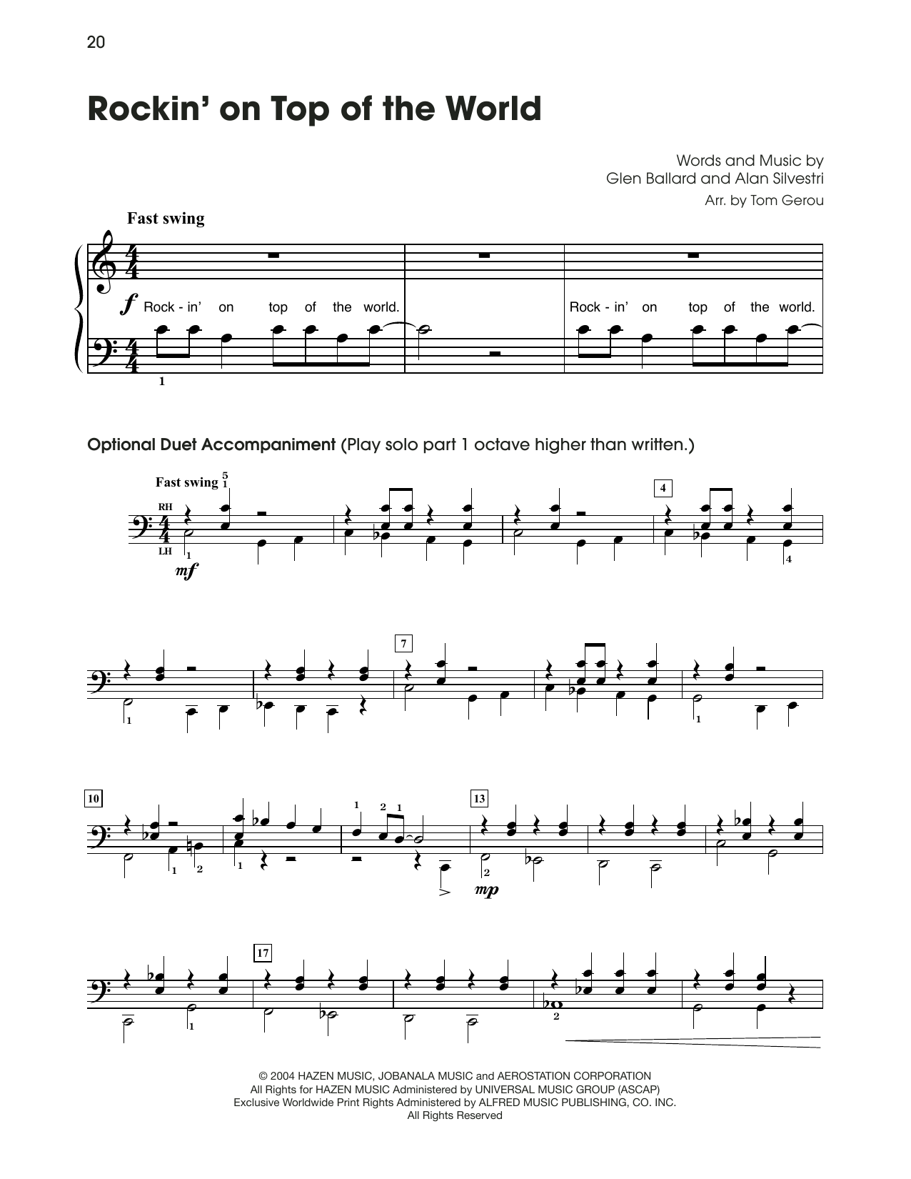 Produktbild zu: Rockin' On Top Of The World (from The Polar Express) (arr. Tom Gerou)