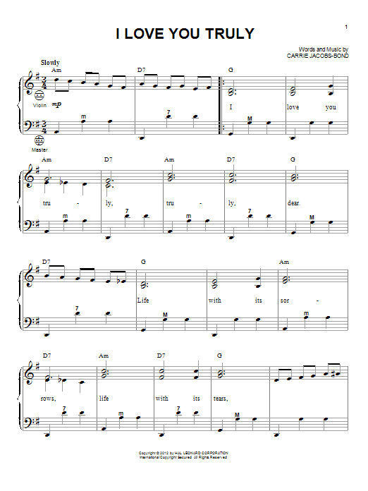 Produktgalerie: Seite 1 von 1 I Love You Truly (arr. Gary Meisner), Carrie Jacobs-Bond, Akkordeon