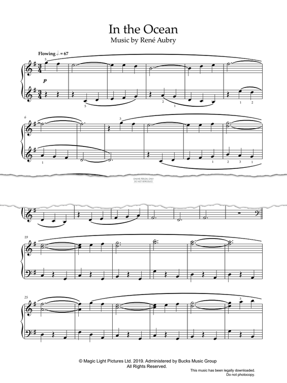 Produktgalerie: Seite 1 von 1 In The Ocean (from 'The Snail And The Whale'), René Aubry, Klavier