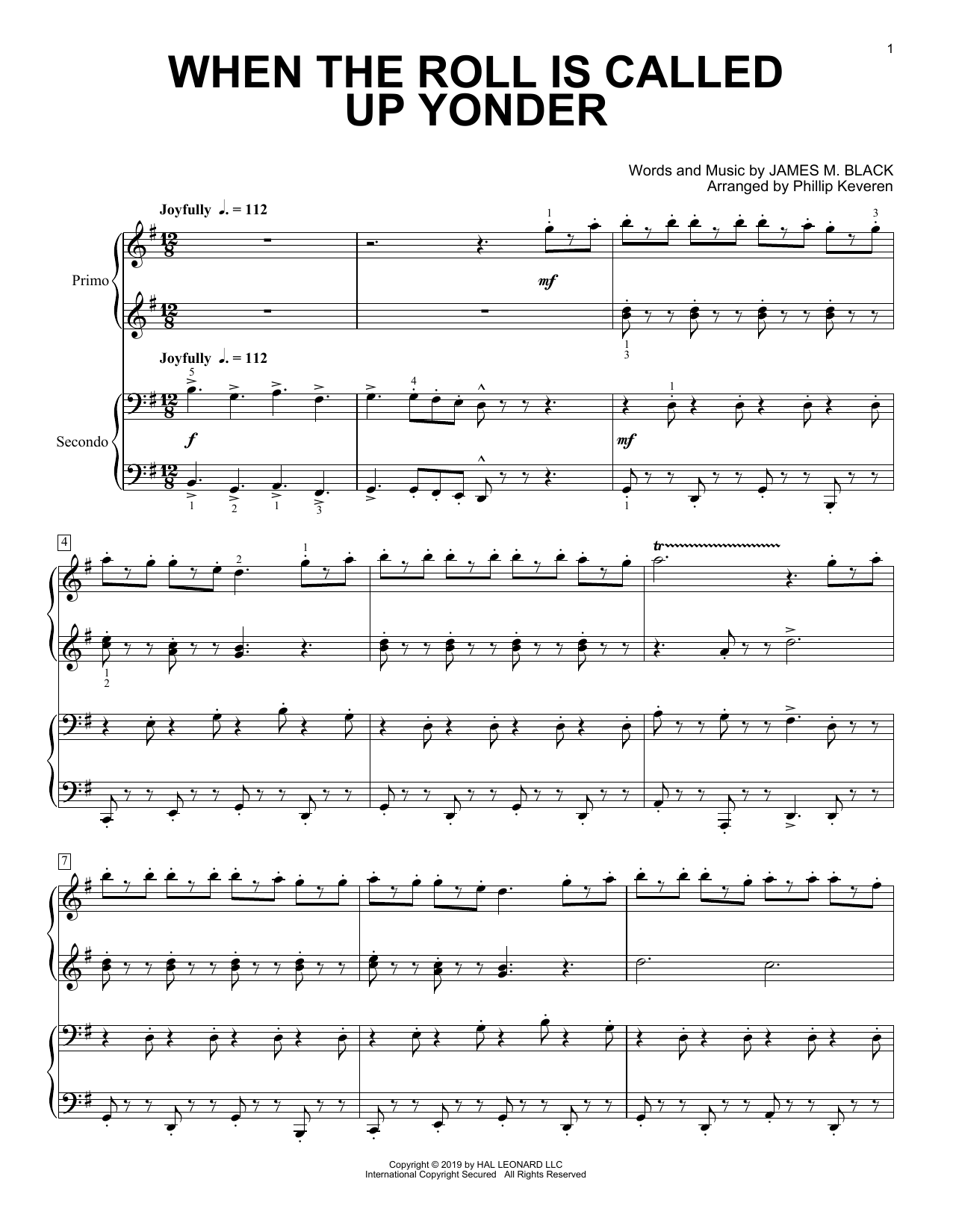 Product picture to: When The Roll Is Called Up Yonder (arr. Phillip Keveren)